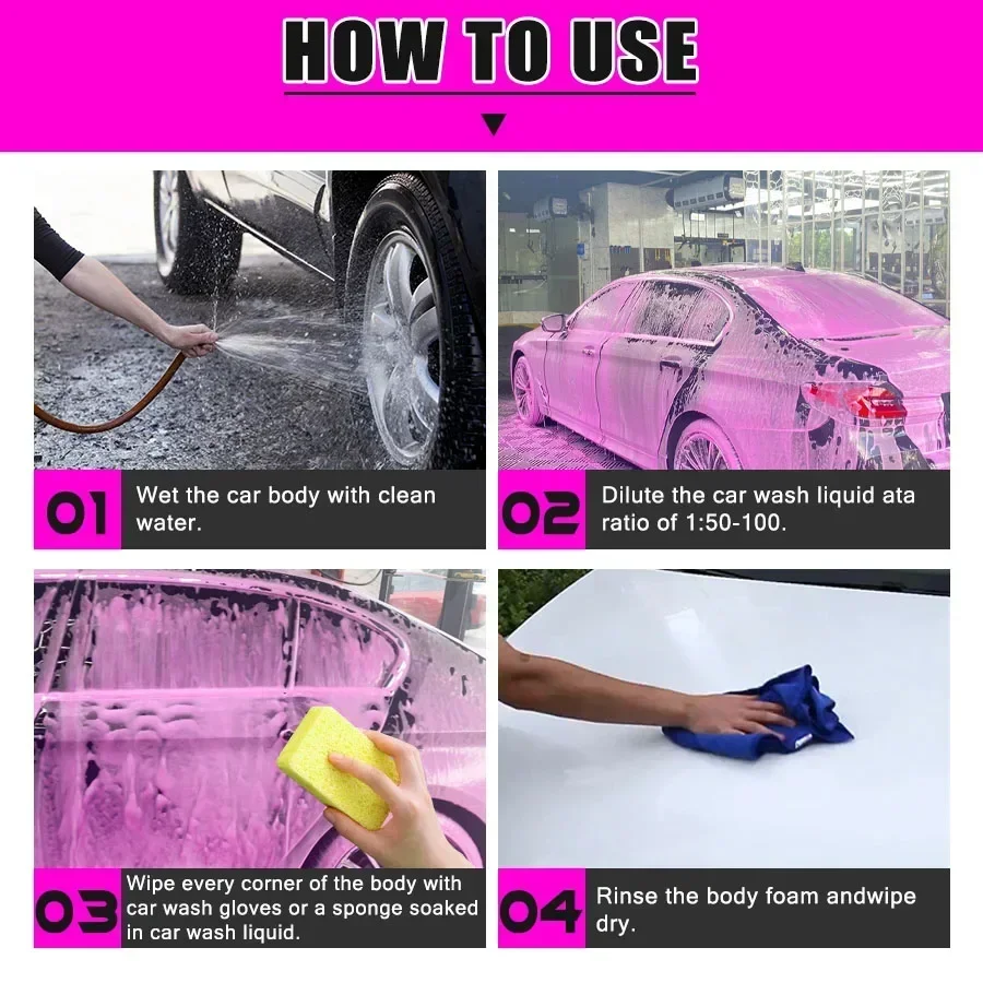 YC19 Pink Foaming Extreme Bodywash & Wax Foaming Car Wash Soap, (Works with Foam Cannons/Guns or Bucket Washes) for Cars, Trucks