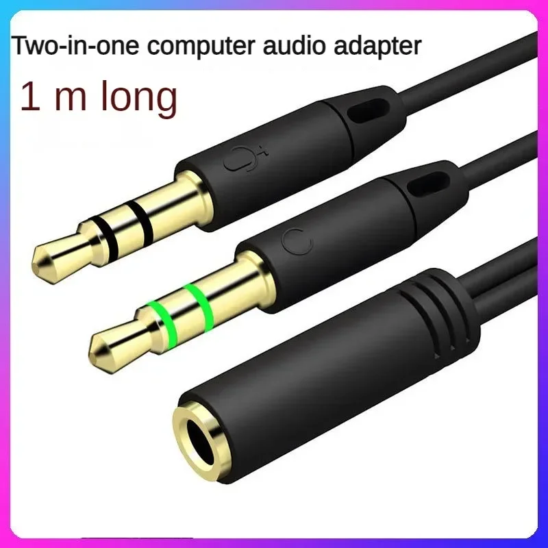 0.35M 1M Headphone Splitter for Computer 3.5mm Female to 2 Dual 3.5mm Male Mic AUX Audio Y Splitter Cable Headset to PC Adapter