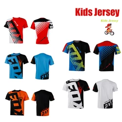 Children's MTB Jersey BAT FOX Short Sleeves Motorcycle Jersey Quick-Dry Downhill Bike Jersey Kids Motocross Cycling T-Shirt