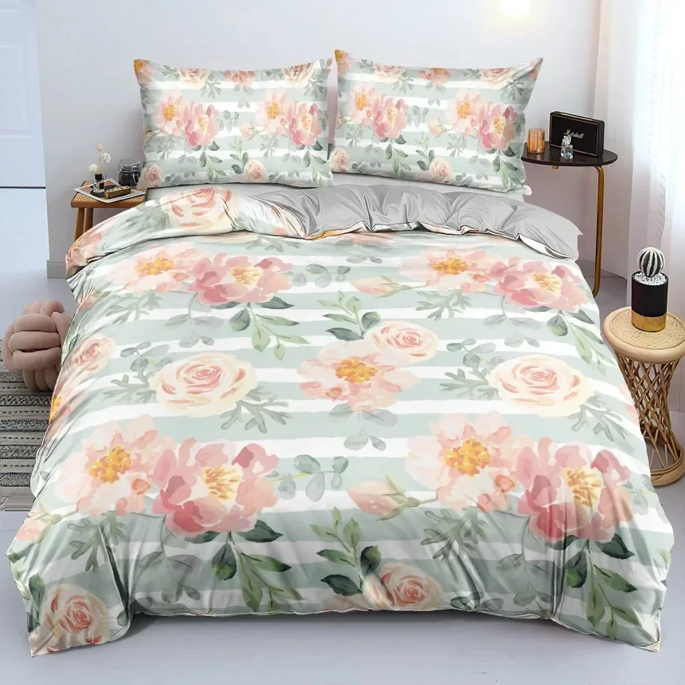 

New 3D Print Gold Black Flowers Bedding Set Bedroom Soft Modern Bedspreads Comefortable Duvet Cover Quilt Cover And Pillowcase