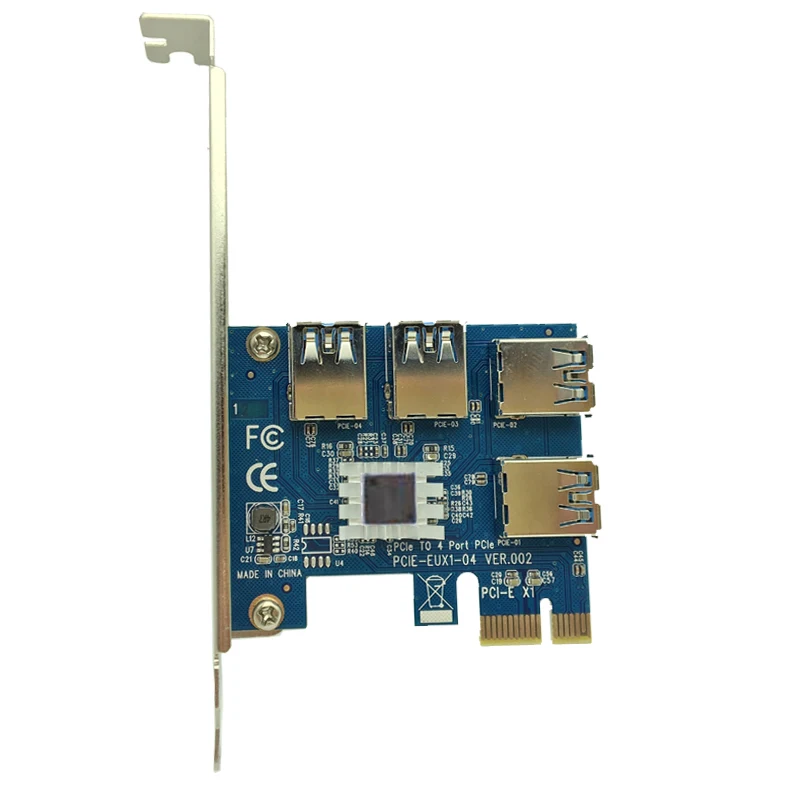 1 to 4 Riser Card PCI Express Card Port Multiplier PCIE 1 to 4 USB GPU X1 X16 PCIE Riser Card Graphics Card For BTC Miner Mining