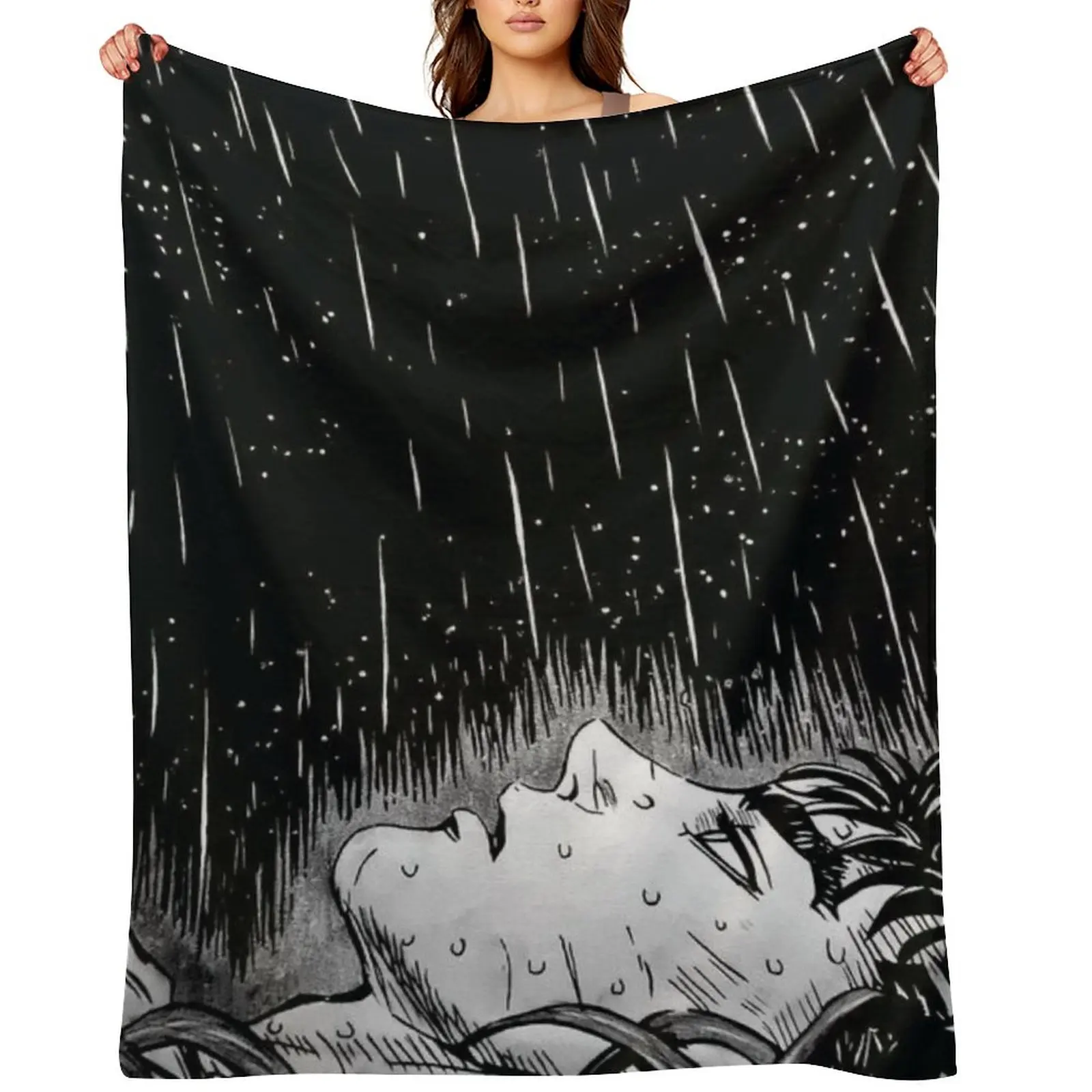 

the black swordsman Throw Blanket Plaid manga Beach Retros Blankets