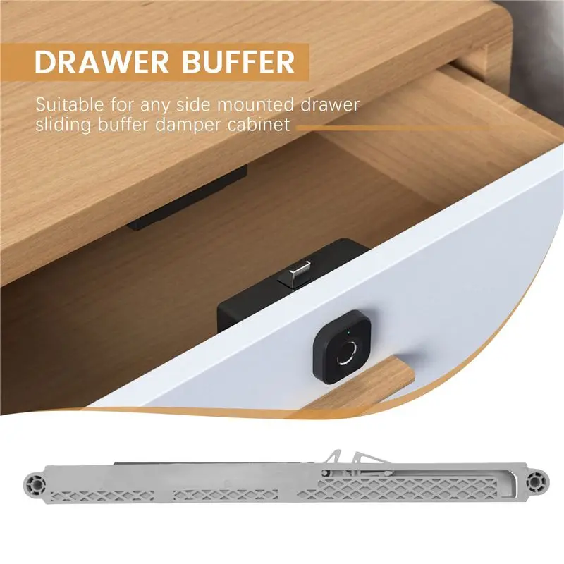 A956Z~10Pcs/Lot Cabinet Glides Adapter Soft Closing System for Any Side Mount Drawer Sliding Buffer Damper Cupboard