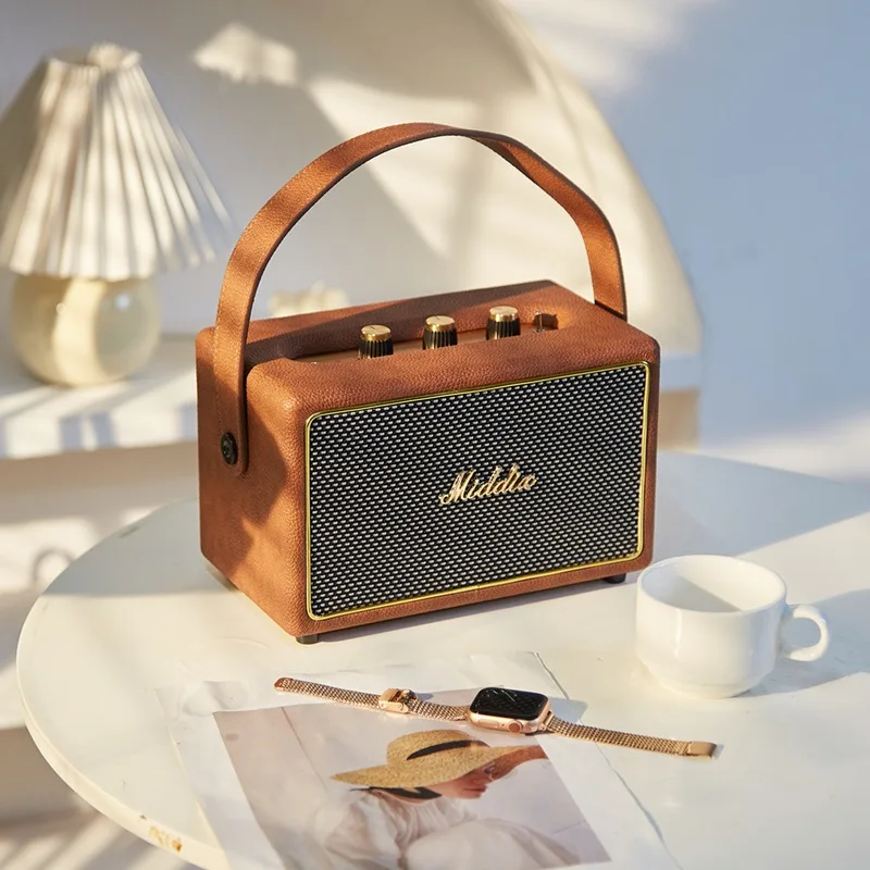 

M5 Wooden Portable Mini Retro Bluetooth Speakers Home HiFi Stereo Subwoofer Sound Box Desktop Desktop Decoration Party Speaker