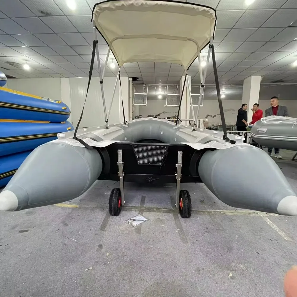 قارب الحوامات التجاري القابل للنفخ/قارب PVC محمول مع خيمة وعجلة #3