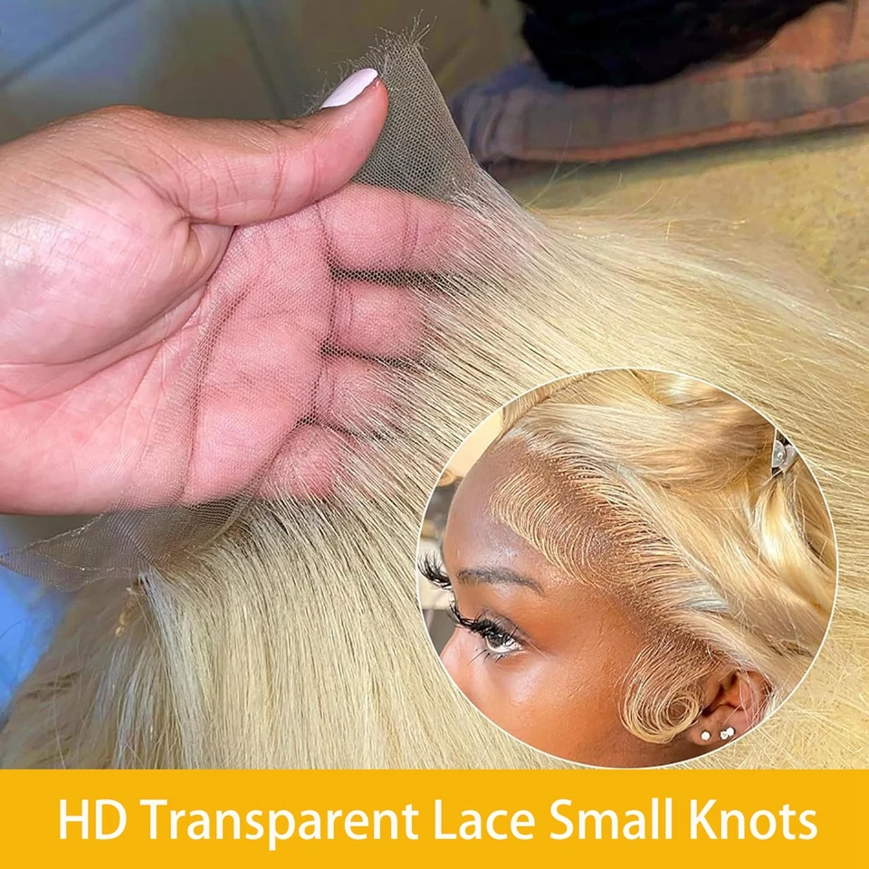 613 Blonde Deep Wave Lace Front Wig Human Hair 13x6 HD Lace Front Wigs Human Hair Pre Plucked Deep Curly Human Hair Wig