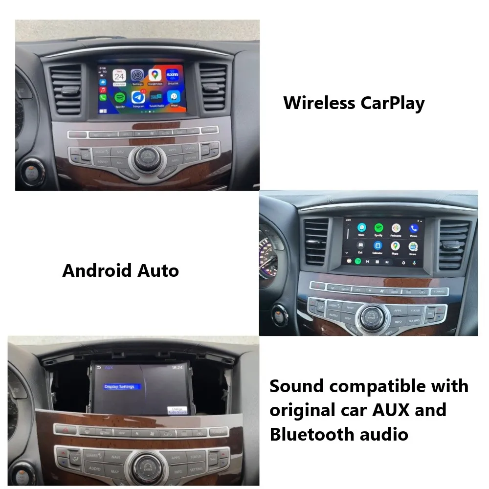 Módulo CarPlay inalámbrico para Nissan Pathfinder 2013-2019 QX60 QX70 QX80 Android Auto Car Play