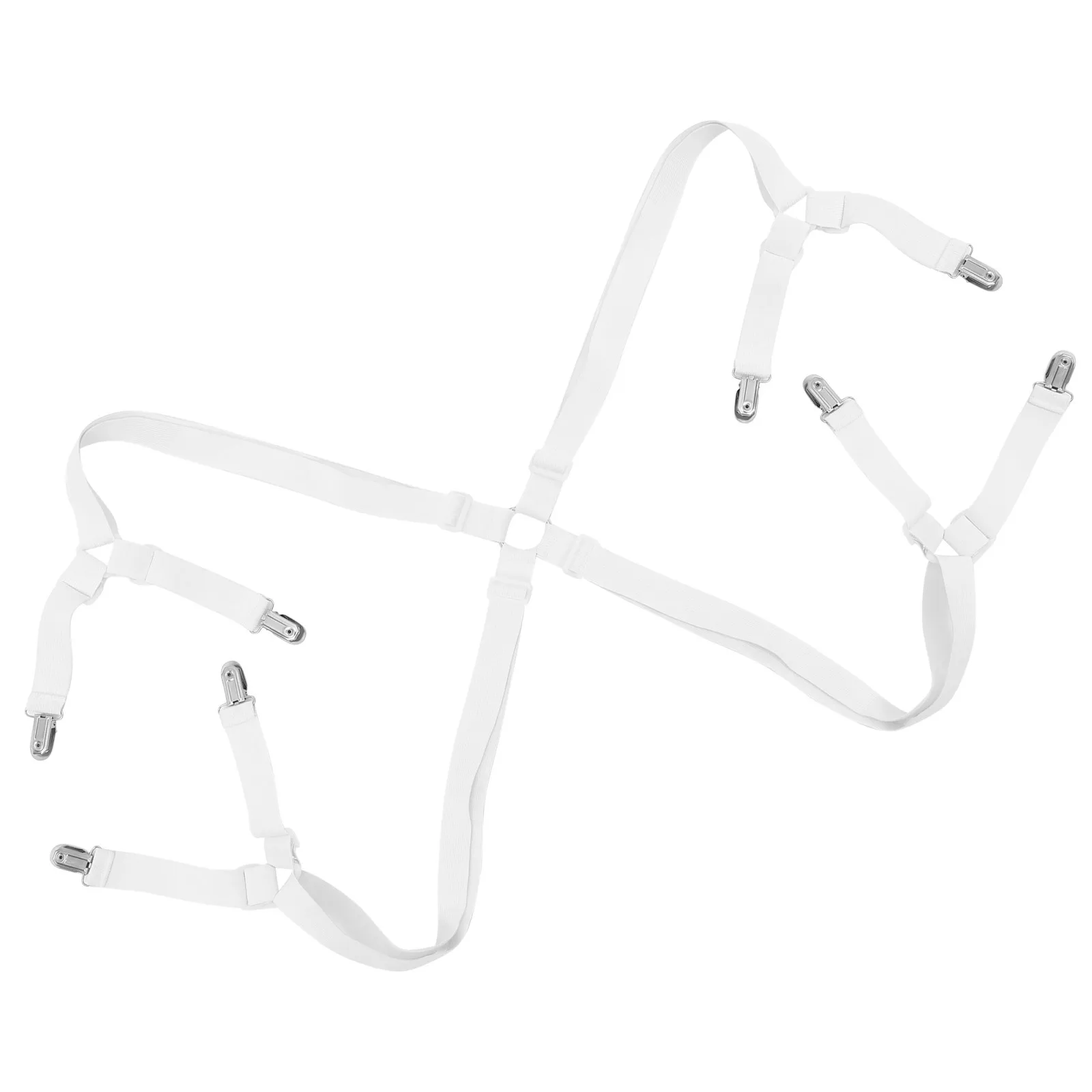 

Adjustable Sheet Straps Elastic Bed Sheet Corner Holder White Grippers Keep Sheets in Place All Night Long