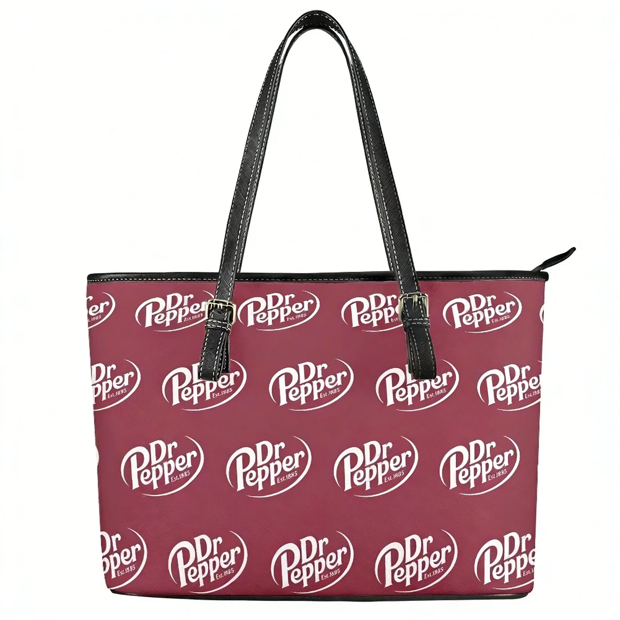 Bolso personalizado con diseño de bebida carbonatada Dr Pepper, bolso de mano personalizado para mujer y hombre, bolso de hombro, bolso de cuero para negocios, bolso de viaje