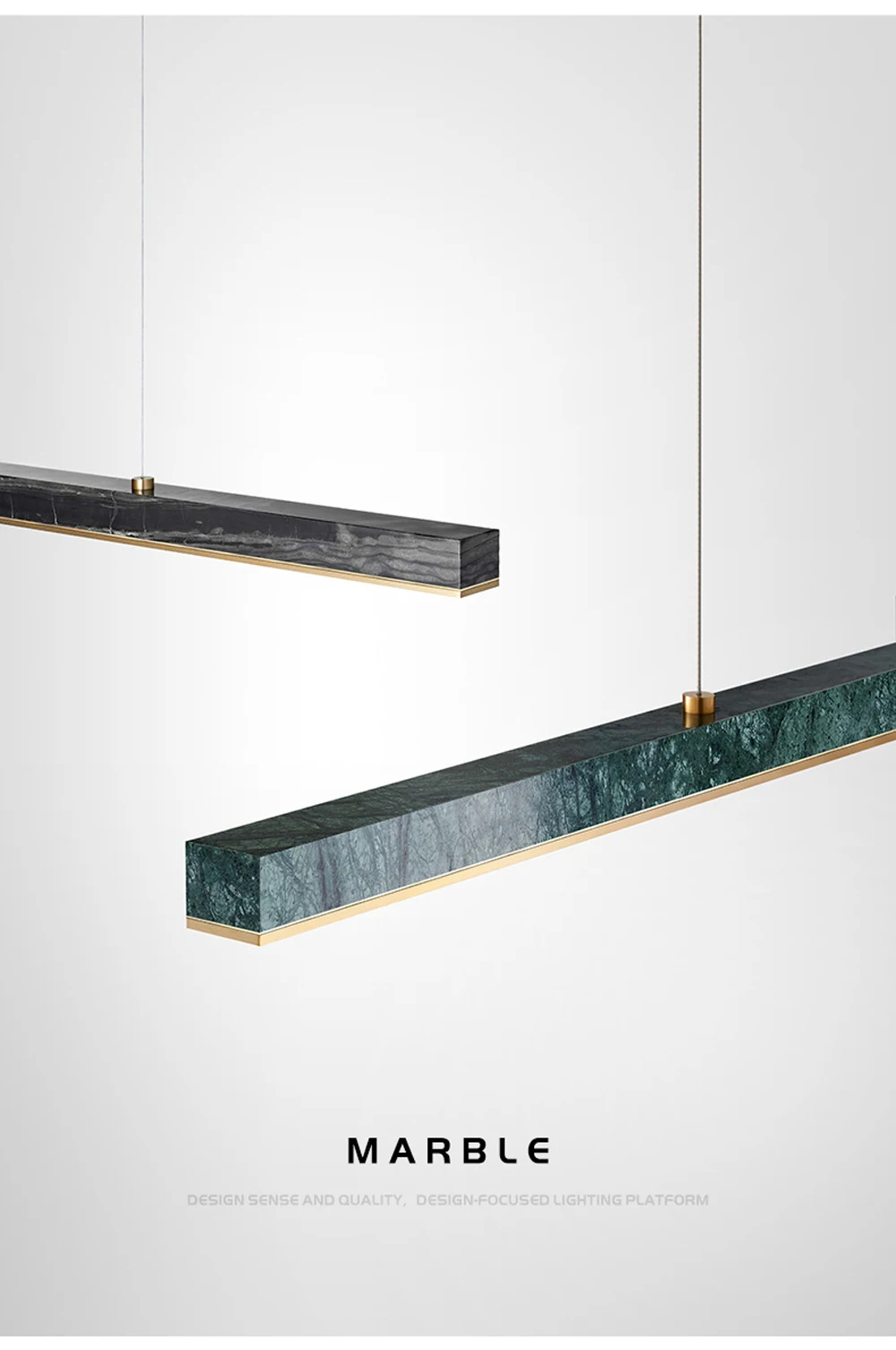 Dimmable LED Vintage Black Green Marble
