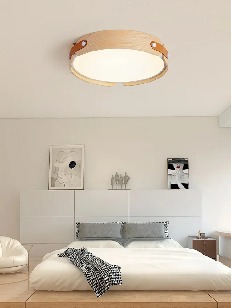 Ceiling Lamp Japan Creative Walnut Main Bedroom LED Light Modern Round Room Living Chandelier Restaurant Nordic Lighting Fixture