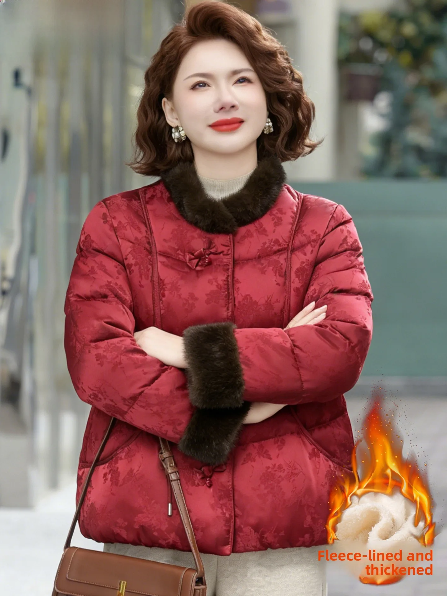 

Утепленная хлопковая куртка для женщин: модное зимнее пальто с теплой пушистой подкладкой, свободный крой, для женщин среднего и старшего возраста