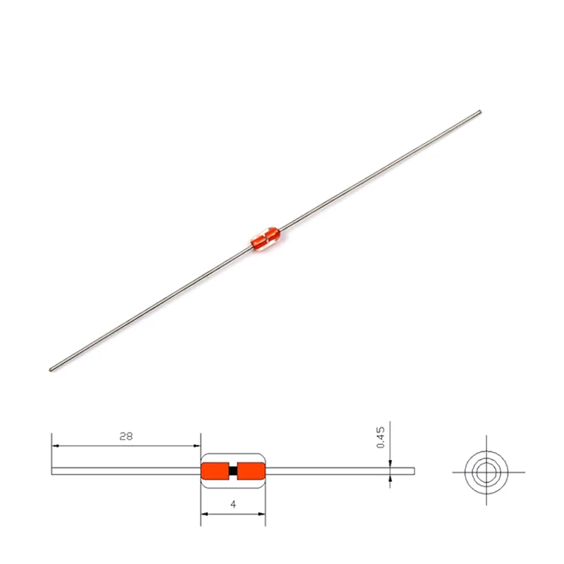 MF58 Glass Sealed Diode 50pcs Resistance 5K 10K 20K 50K 100K BValue3950 Precision5%Electric Heating Furnace With NTC Thermistor