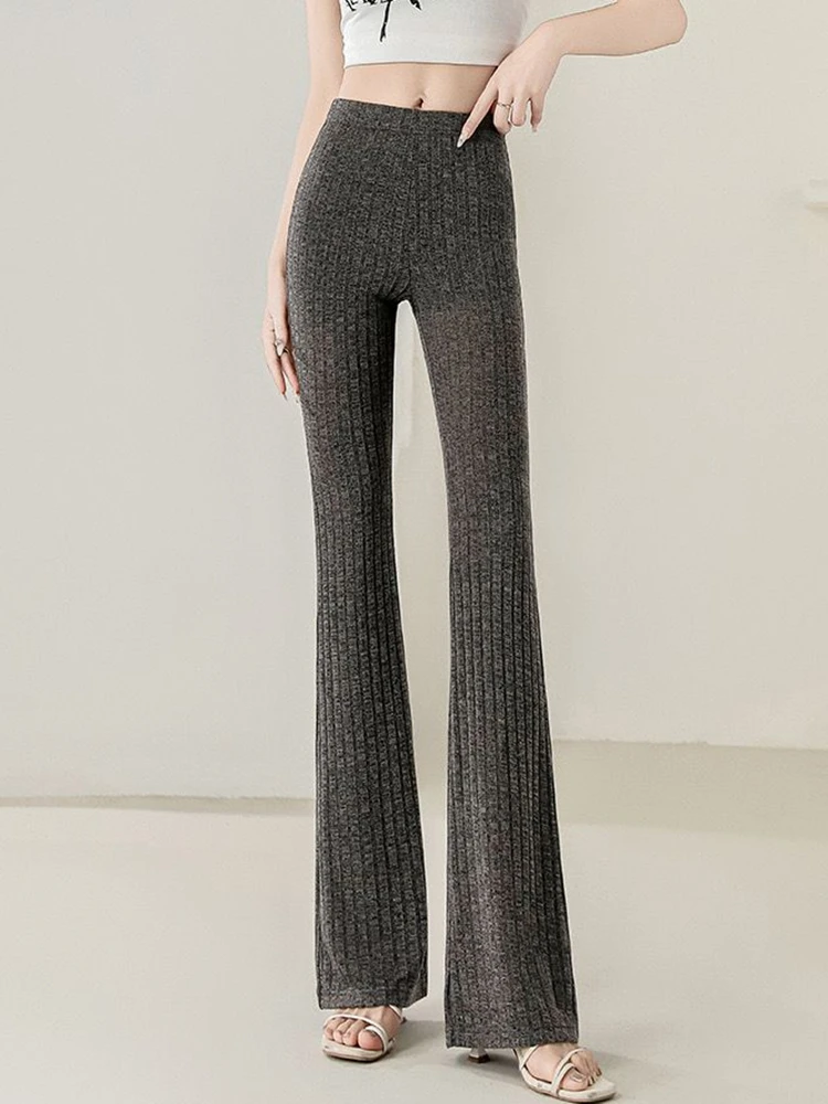 Streetwear High Waist Flare Pants Women Trousers Yoga Korean Style Y2k Clothes Elastic Slim Ladies Capris Sexy Long SweatPant