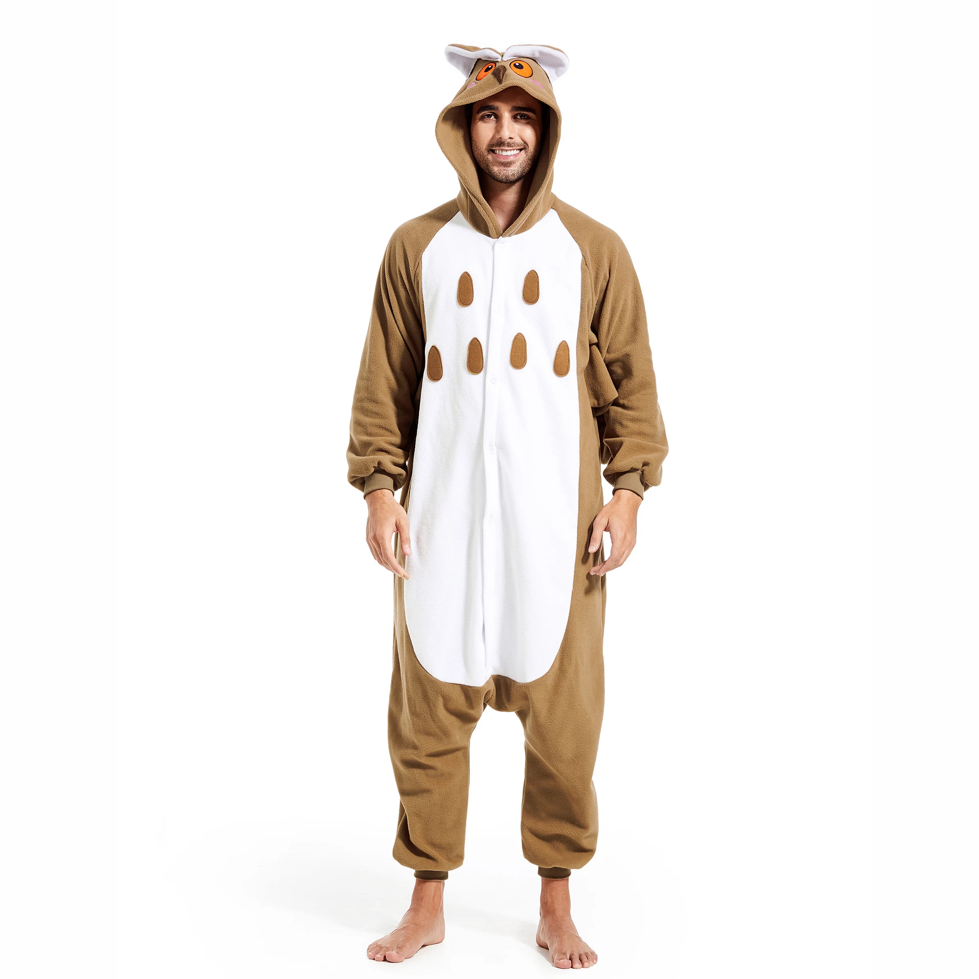 

CANASOUR Adults Owl Costumes for Men One-Piece Soft Hooded Pyjamas Halloween Christmas Cute Cosplay Winter Onesie Pajamas