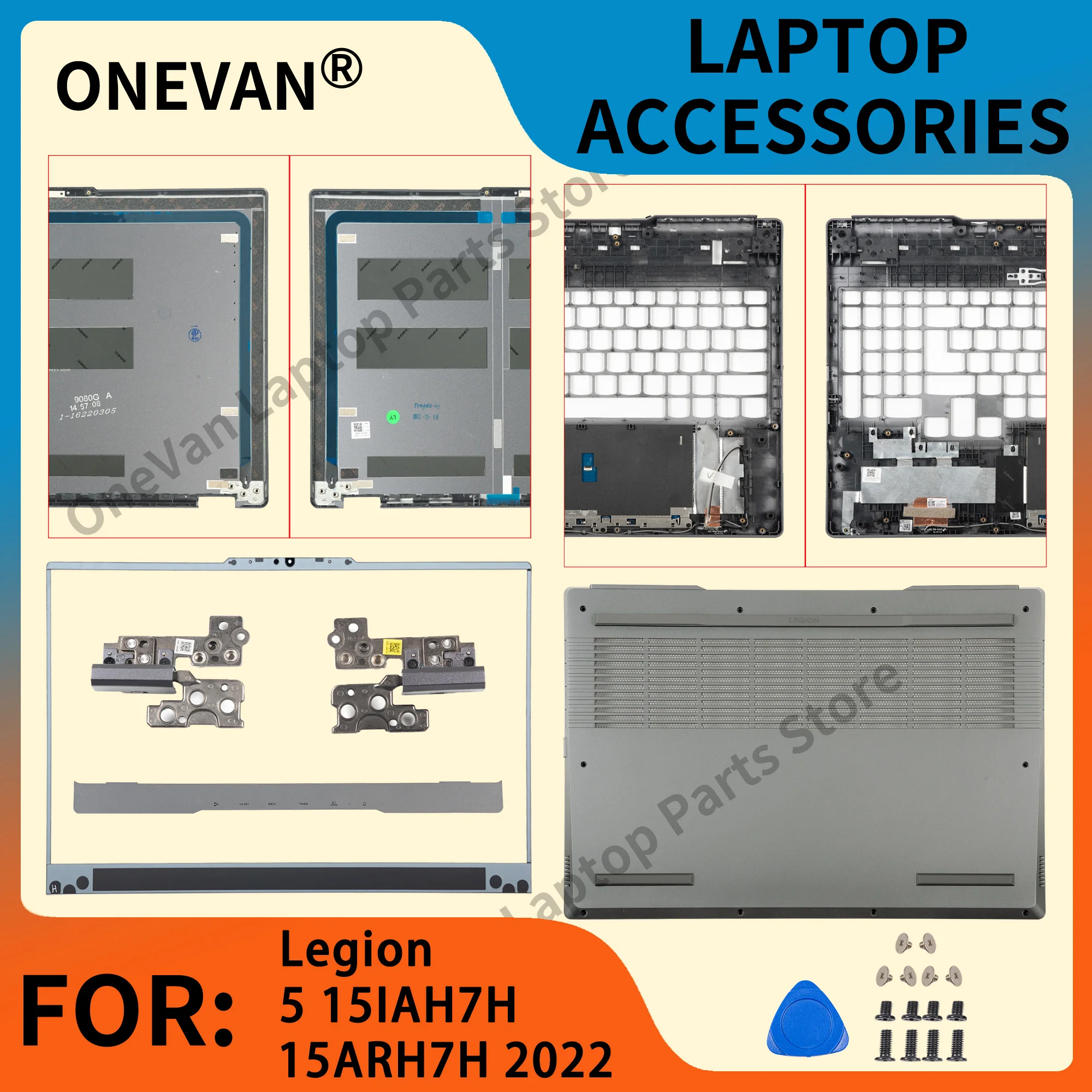 

Чехол для ноутбука Legion 5 15IAH7H 15ARH7H 82RB/82TB Y7000P 2022, серая задняя крышка, передняя панель, упор для рук, нижняя крышка, ремонт