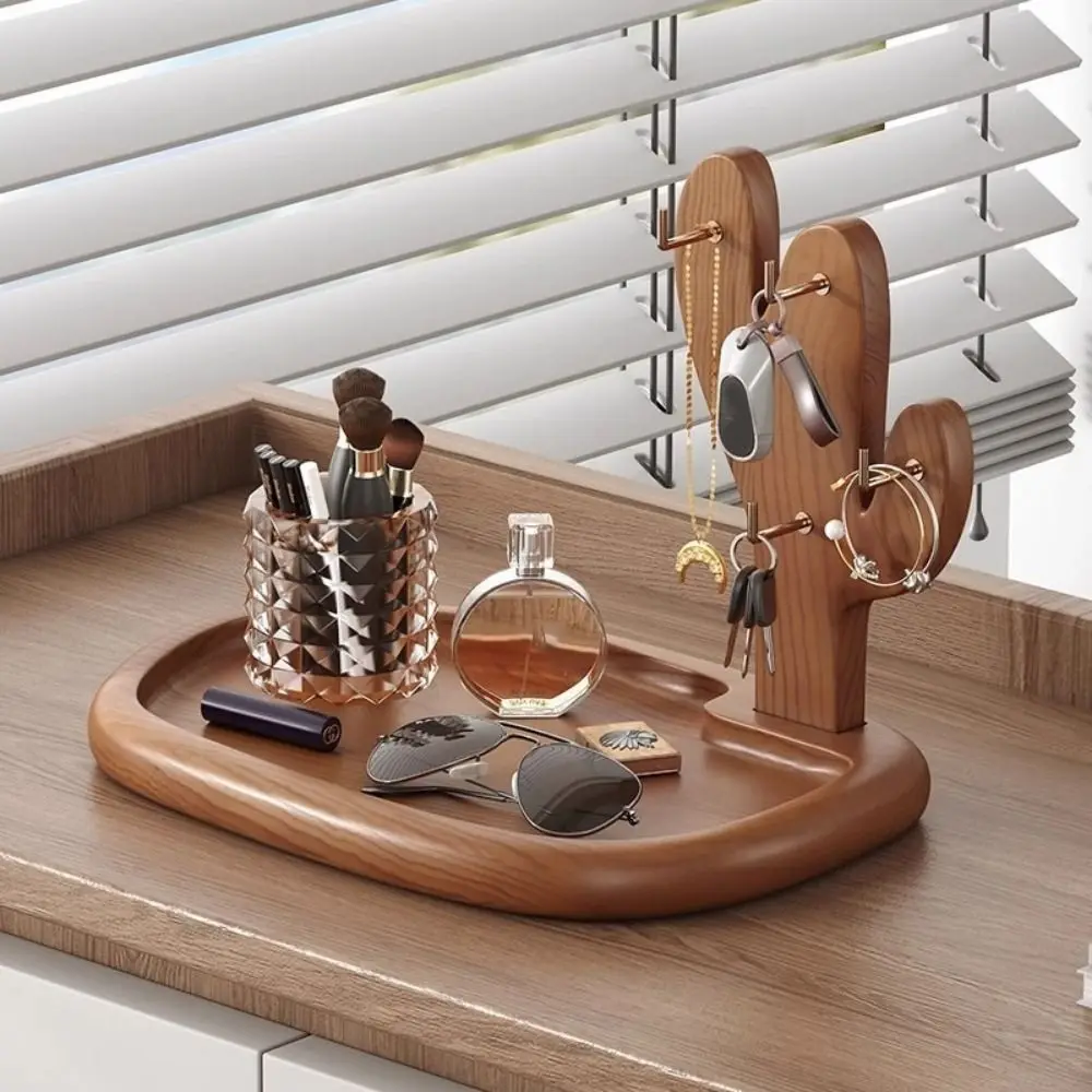 

Деревянная полка для хранения большой вместимости, декоративная, водонепроницаемая, для ключей и очков, влагостойкая, компактная, органайзер для косметики