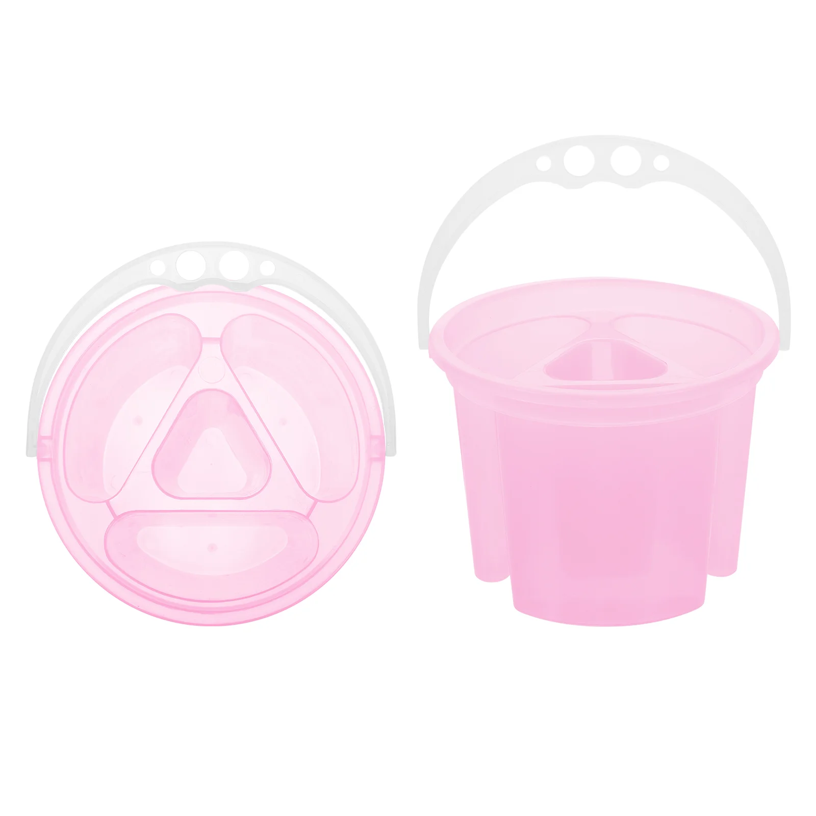 2 Pcs Paint Brush Pencil Bucket Holder Tubs Detergent Basin with Handle Painting Tools Washing Containers Pink Buckets