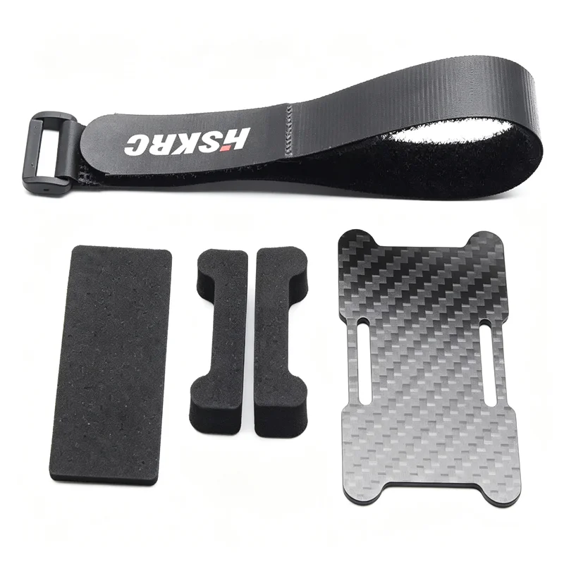 Carbon Fiber Battery Protection Plate for Bottom‑Load Quad Frame, EVA Shock‑Absorbing Mat, 45x75mm /45x85mm /45x95mm