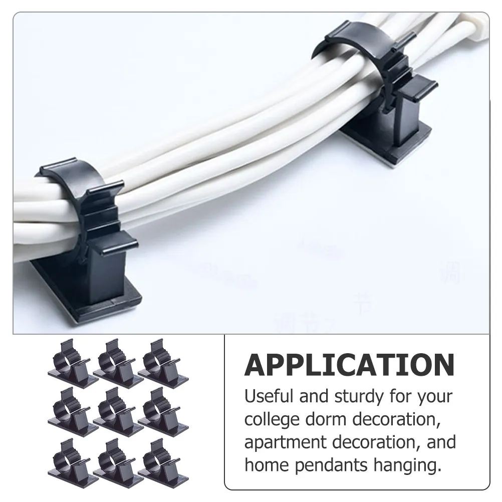 

100Pcs Self-Adhesive Cable Clips Wire Organizer Holders for Flat Walls Doors Tile Heat Rain Resistant Cord Cable Management