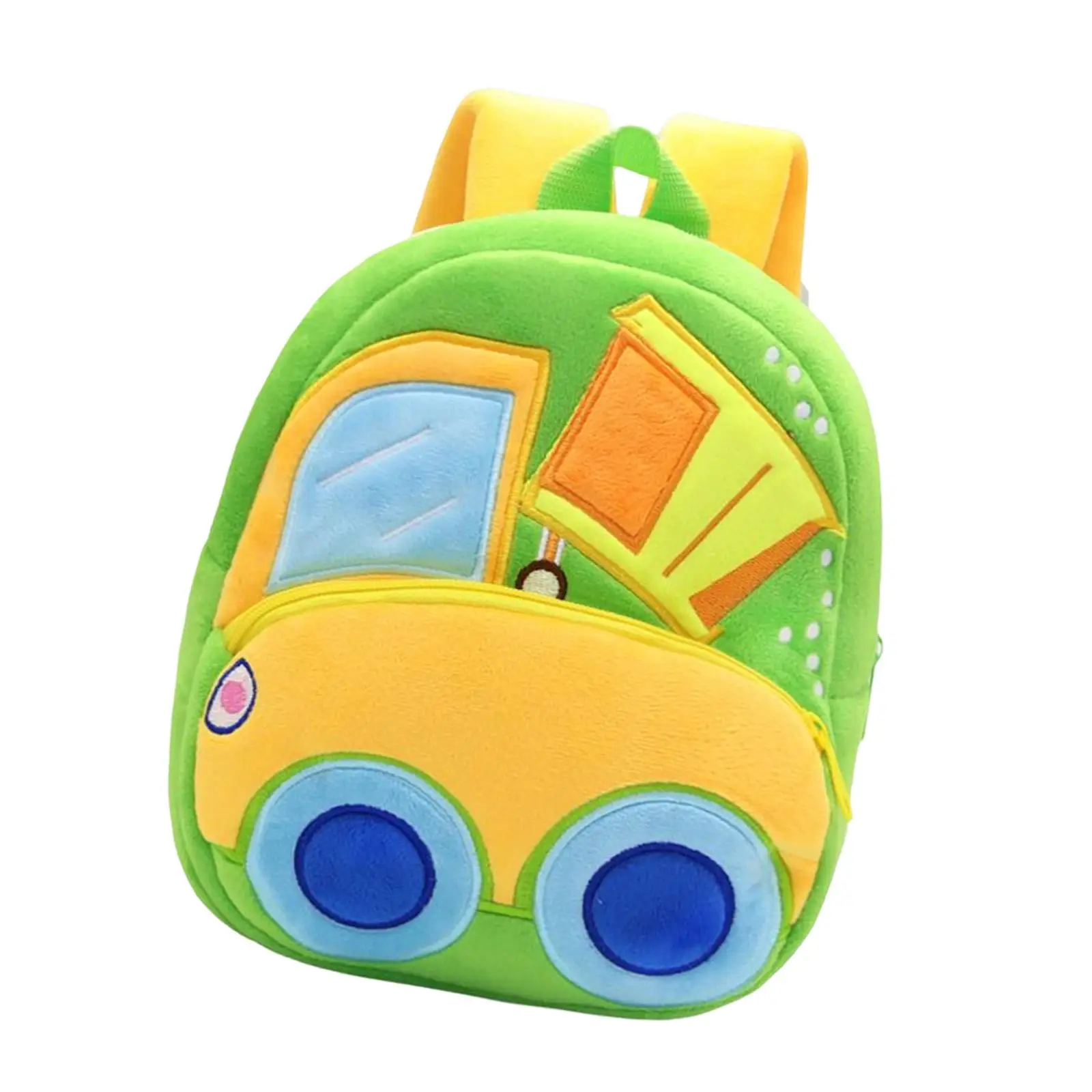 Plush Kids Backpack Adjustable Strap Casual Daypack Duffle Truck Theme Toddler