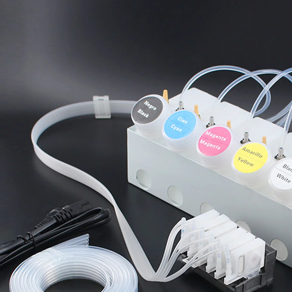 

250ML DTF Ink System CISS With Damper For Epson L800 L805 L1800 With White Ink Tank Stirrer Built-in Timer