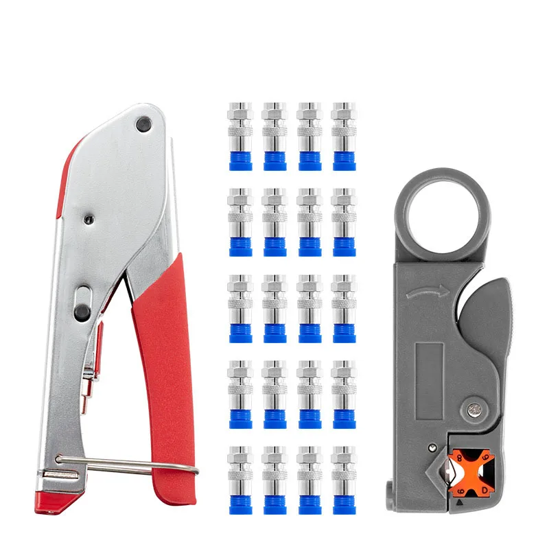 RG6 59 11 Coax Cable Crimper Coaxial Rg6 Compression Tool Kit F type Connector Crimping Tool