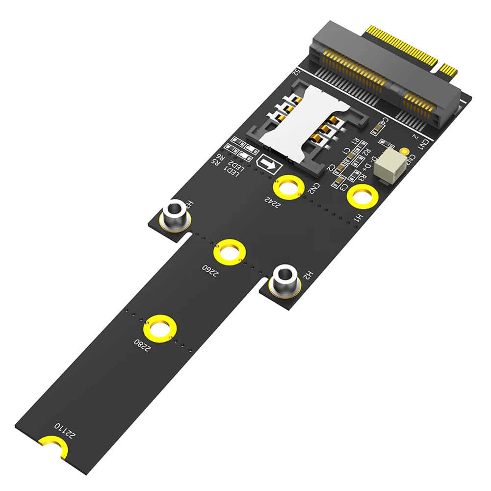 Placa de expansão M.2 NGFF Key M para Mini PCI-E com slot para cartão para disco rígido SSD 2242 2260 2280