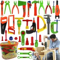 [Funny] 34pcs/set Play house toy family mechanic boy electric maintenance tools Mobile suit child toolbox simulation tools gift