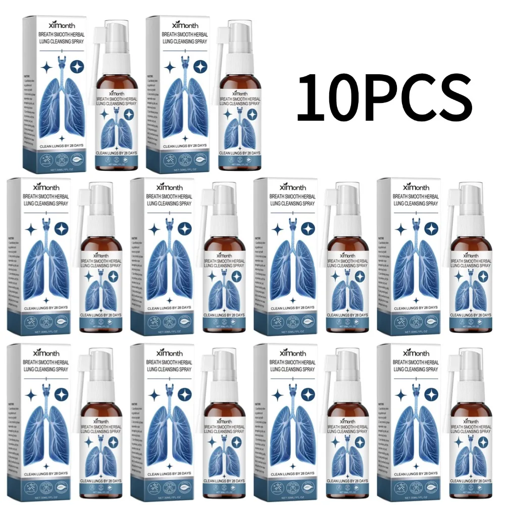 

Спрей для поддержки легких на основе трав, 30 мл, натуральные ингредиенты для здоровья дыхания, очищающий спрей, портативный, для ежедневного ухода за легкими, 1/10 шт.