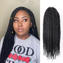Havana Twist Crochet Hair 1/3/6 Packs 10/14/18 inch Crochet Braids Senegalese Twist Crochet Braiding Synthetic Hair