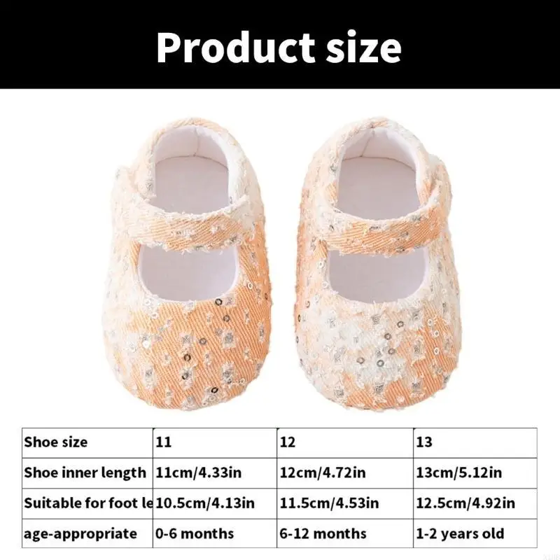N1HB 1 زوج من أحذية الرضع الأرضية أحذية المشي لمدة 0-2 سنة فتيات الأطفال قبل