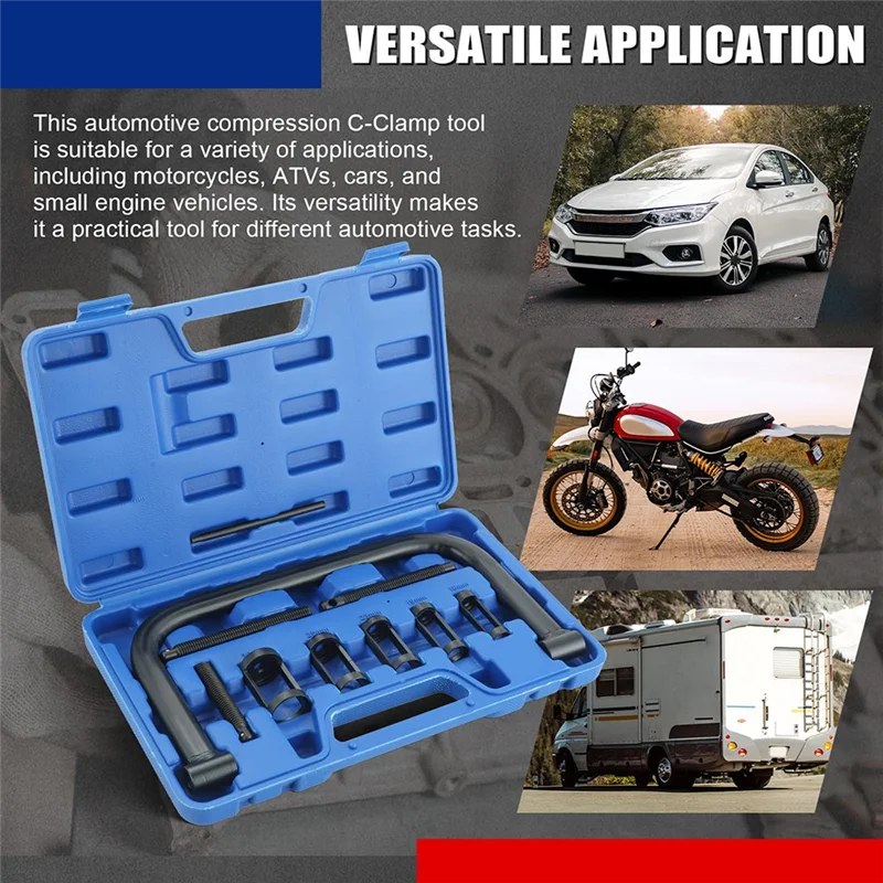 

A03Z-Valve Spring Removal Tool Valve Spring Removal Tool C Clamp Service Kit For ATV, Car, Motorcycle, Small Engine