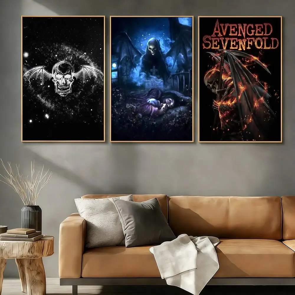 Rock Band A-Avenged Sevenfold Poster Stickers Classic Art Print Retro Wall Decor HD Living Room Home Poster Festival Gift