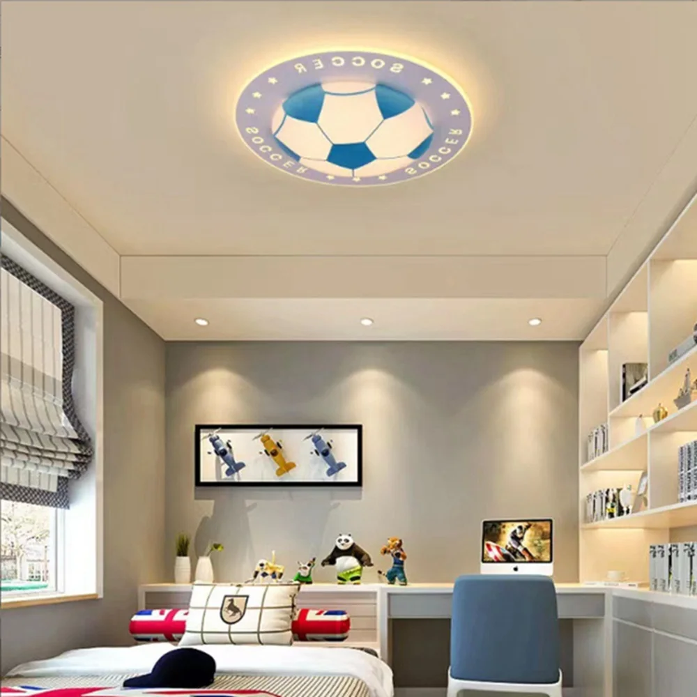 Football Ceiling Lamp Cartoon Children Bedroom Chandelier Originality Intelligent LED Indoor Decorate Luminaires Free Postage