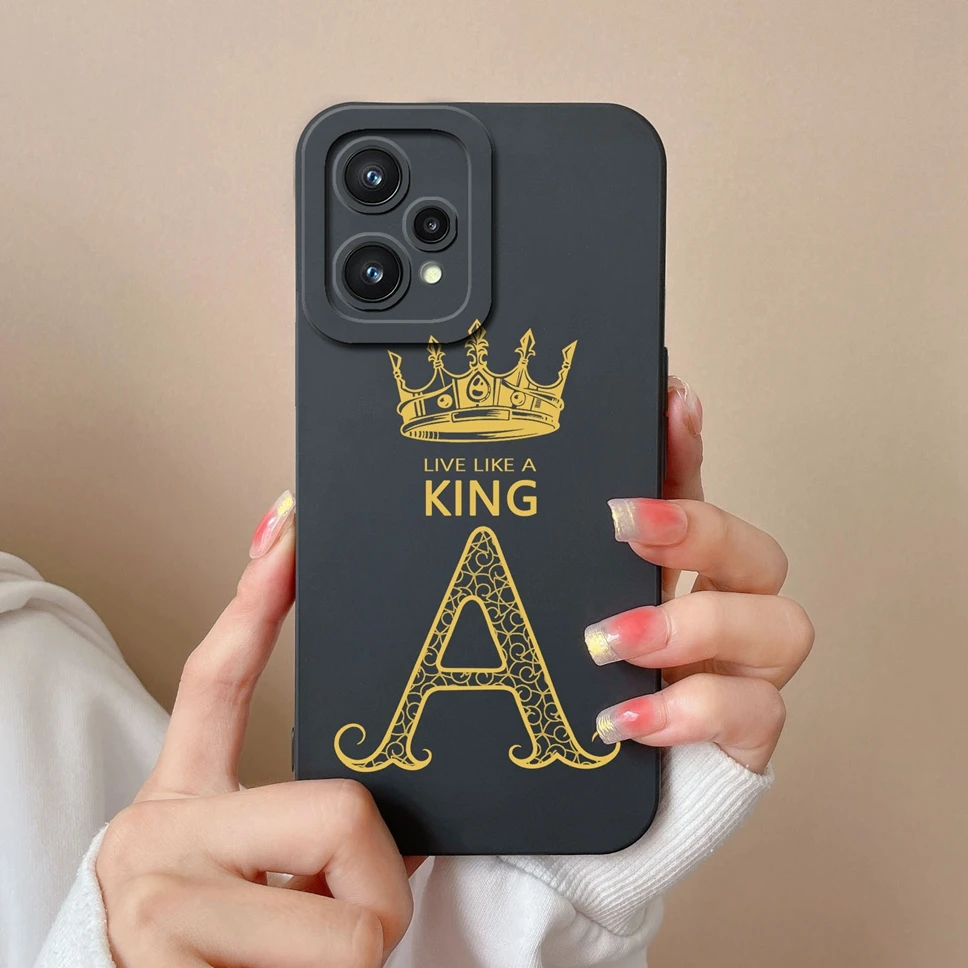 Phone Case For Realme 9 Pro Plus Capa Fashion Letters Liquid Silicone Anti Slip Cover Shell For Realme9 9Pro+ Fundas Soft Coque