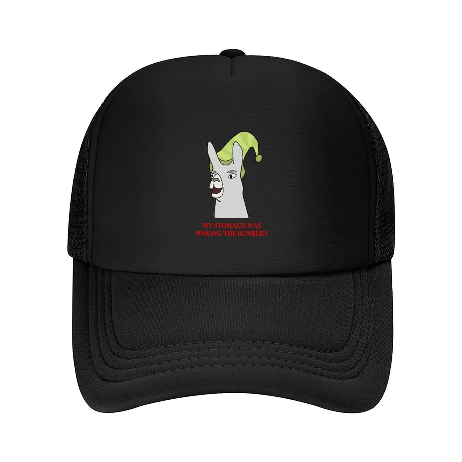 

Llamas with Hats - My stomach was making the rumblies Baseball Cap black Ball Cap fishing hat Woman Men's