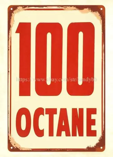 home decor office restaurant  100 Octane metal tin sign sign