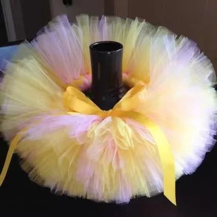 Girls Orange Pumpkin Tutu Skirts Baby Ballet Tulle Pettiskirts with Hairbow Kids Birthday Halloween Cosplay Party Costumes Skirt