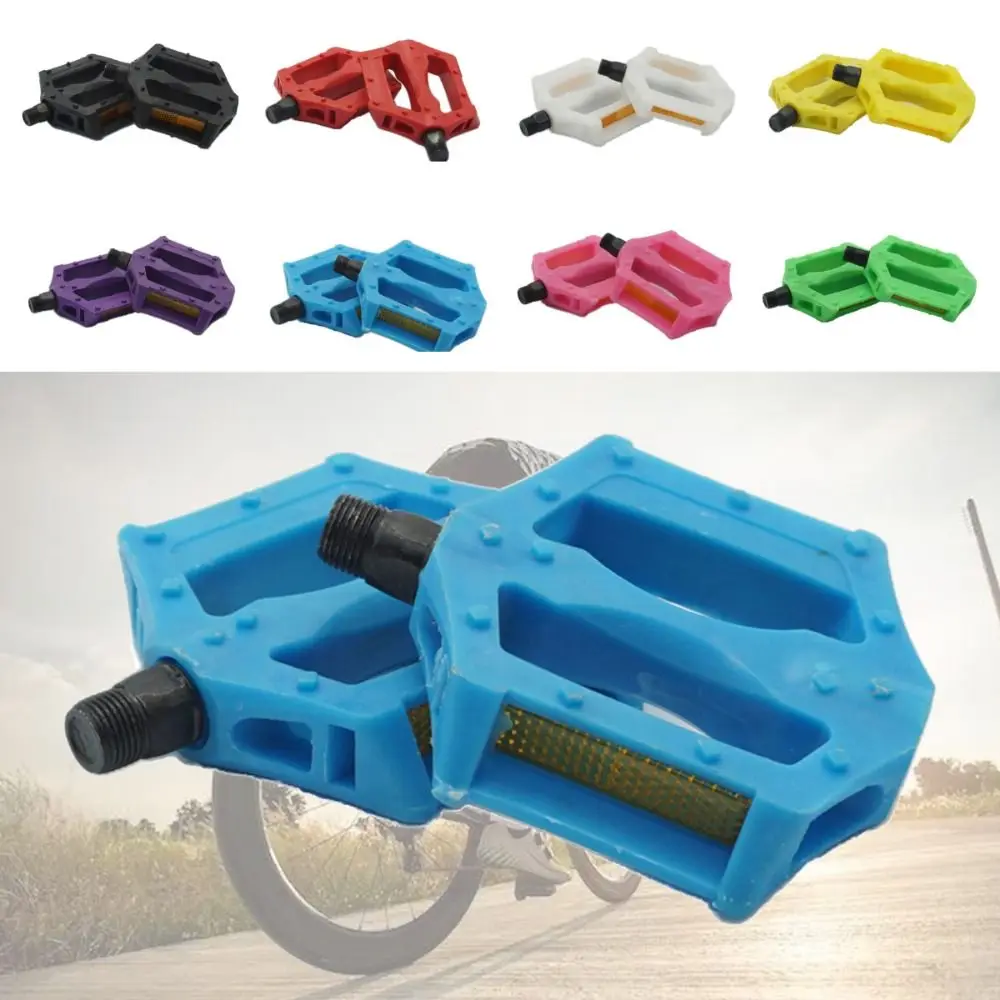 1 Pair Standard Bicycle Pedals Plastic Thread 1.4cm Bike Foot Plat MTB Road Bike Anti-slip Mountain Bike Pedals Universal
