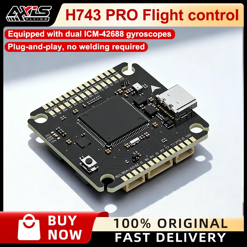 Axisflying H743 PRO Dual Gyro Flight Controller 32Bit Plug-and-Play FPV RC Drone Parts for Racing