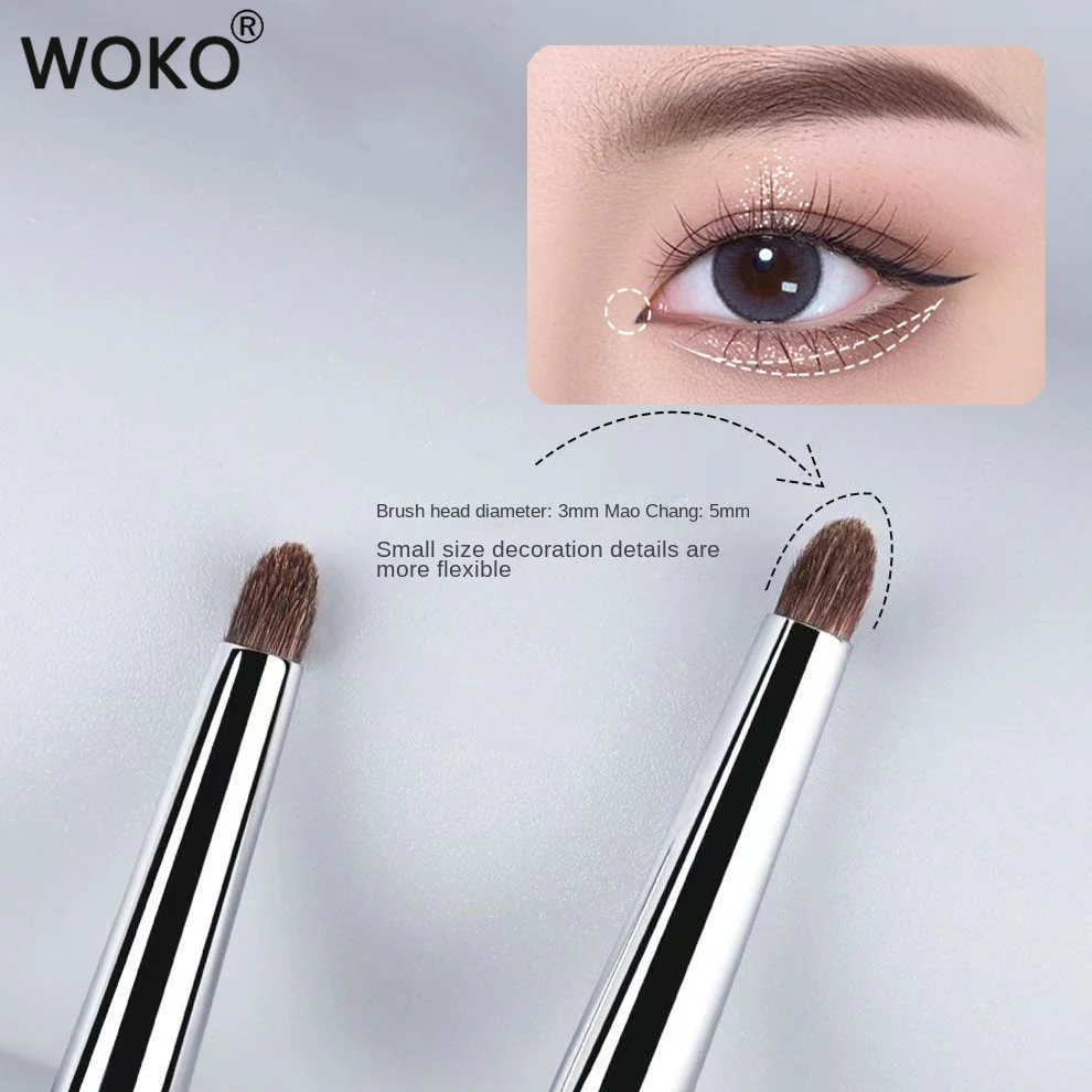 التفاصيل فرشاة ظلال العيون فرشاة للمكياج لطخة كحل لطخة فرشاة شعر الحصان رأس مستدير أداة ماكياج ظلال العيون الدقيقة #4