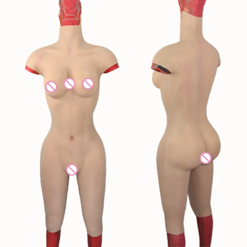 Silicone Realistic Boobs And Fake Vagina Bodysuit C-G Cup Big Breast Form Cosplay Male to Female Transgender Sissy