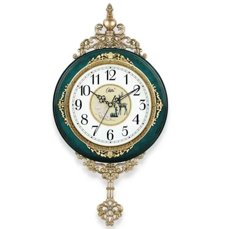 Wall Clock Antique Big Wall Clock AntiqueEuropean Style Retro Wall Clock Watch Living Room Mute Pendulum Clock Elegant Taste Fam