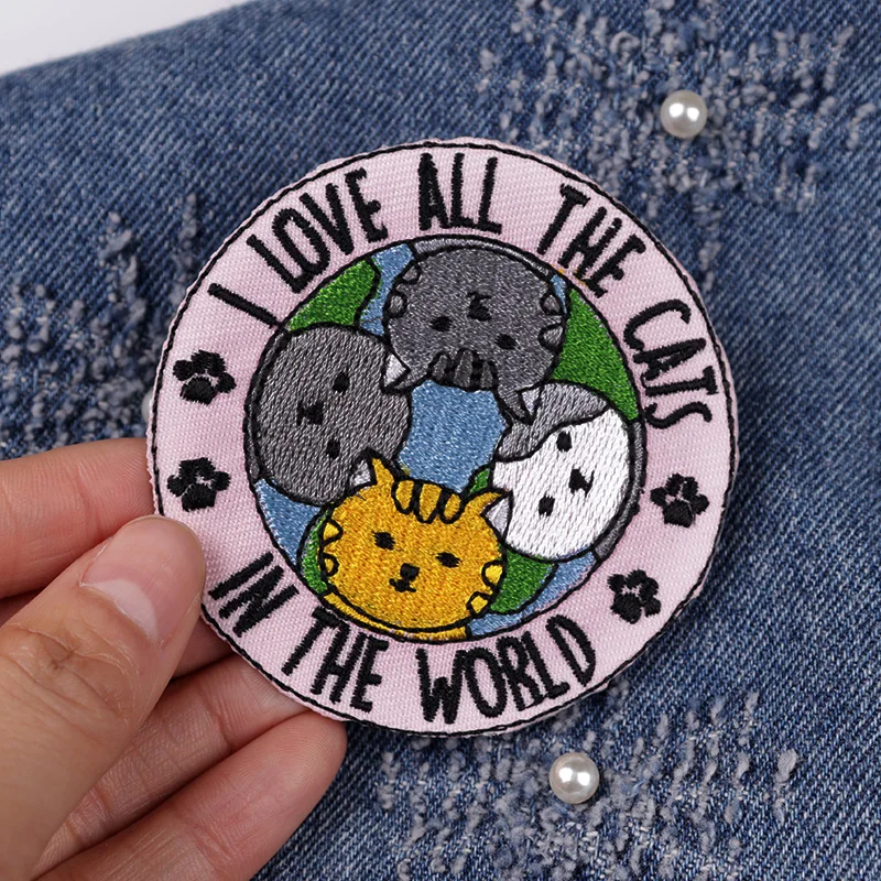 Cartoon/Embroidery Patch Animal Dinosaur Cat Patch Iron On Patches For Clothing thermoadhesive patches On Clothes Jacket Sew DIY