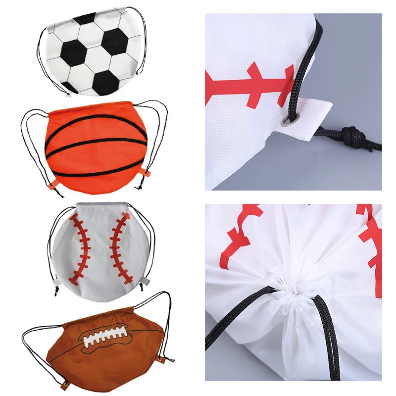 Portable Drawstring Sports Bag Riding Backpack Gym Clothes Shoes Backpack WaterproofThicken Drawstring Belt Outdoor Ball Storage