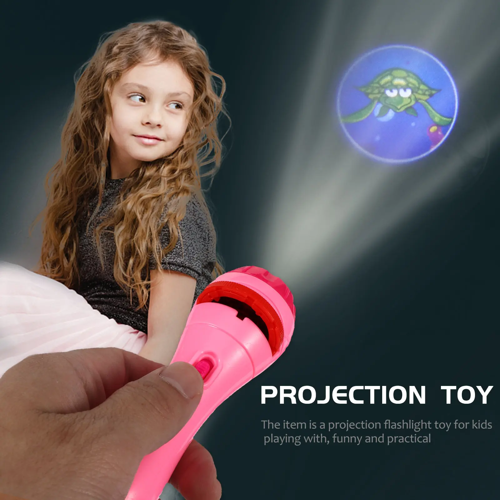 2Pcs Kids Projection Flashlight Lightweight Durable Educational Sleep Story Projector for Learning Projection Toy