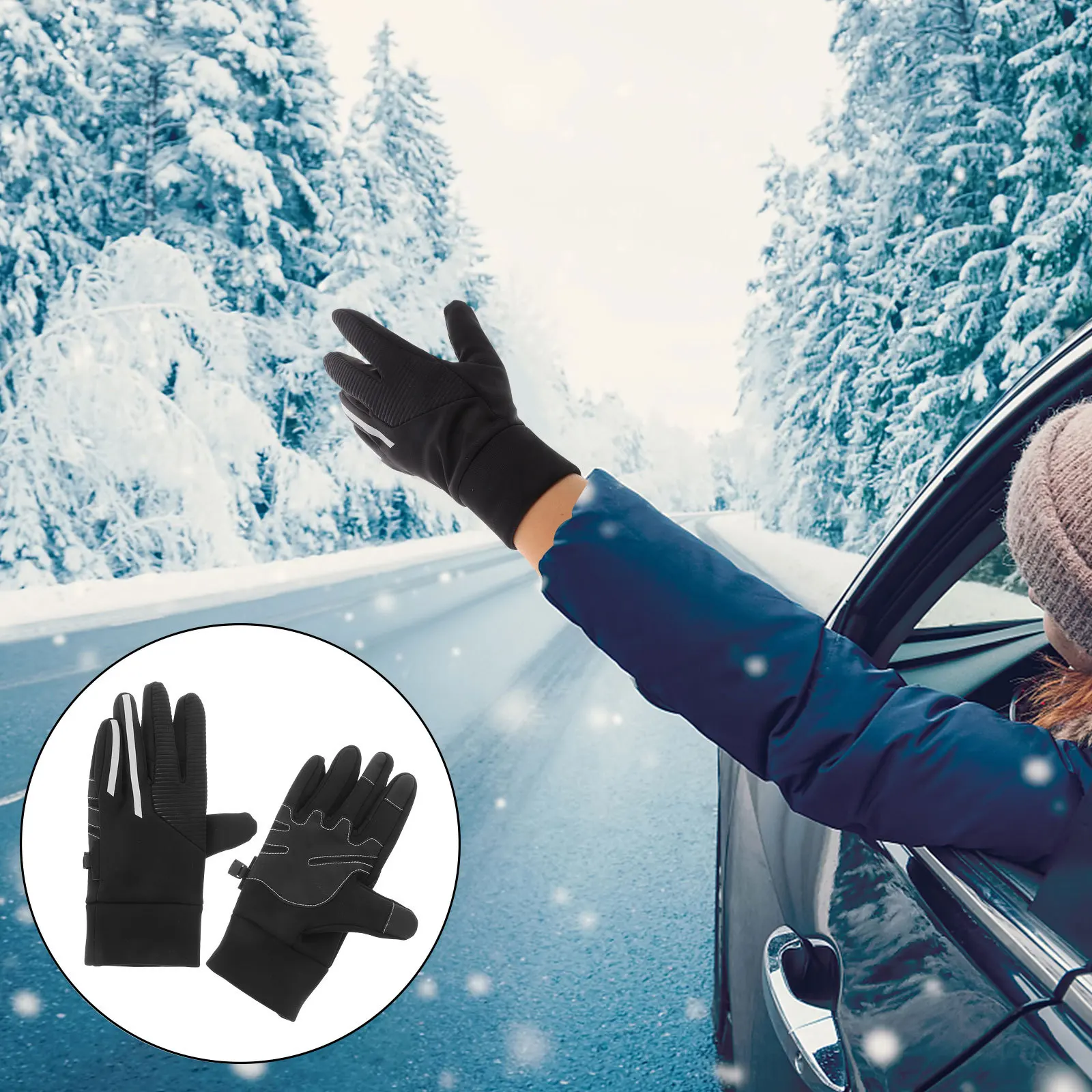 

1Pair Cold Weather Gloves Touch Screen Waterproof Fleece Lined Cycling Fishing Warm Men Women Fishing Catching Gloves
