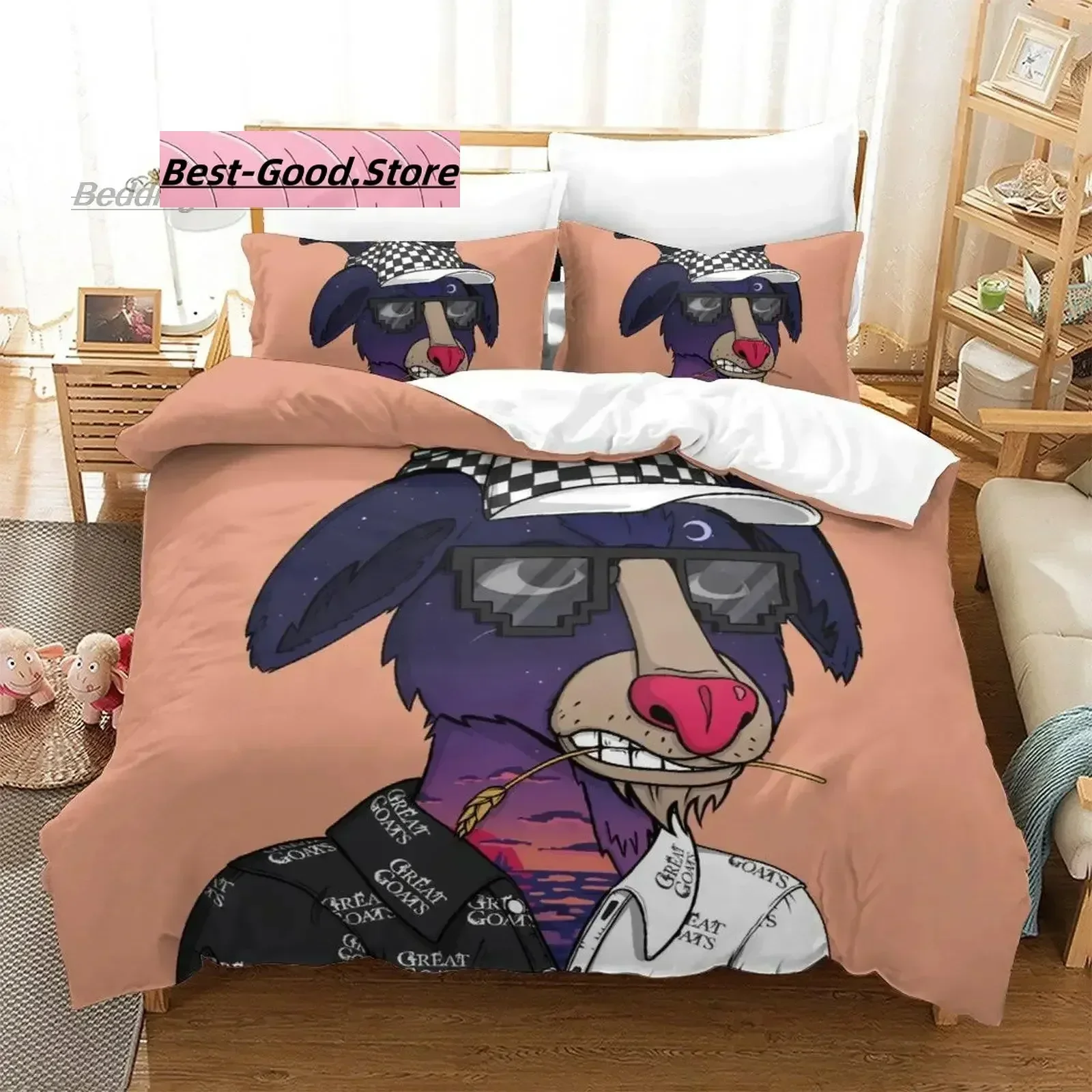 3D Anime bed sheet set Quackity duck Printed Duvet Cover Pillowcase Bedding Set Bed Linen Sheet Quilt Cover Full Queen King Size