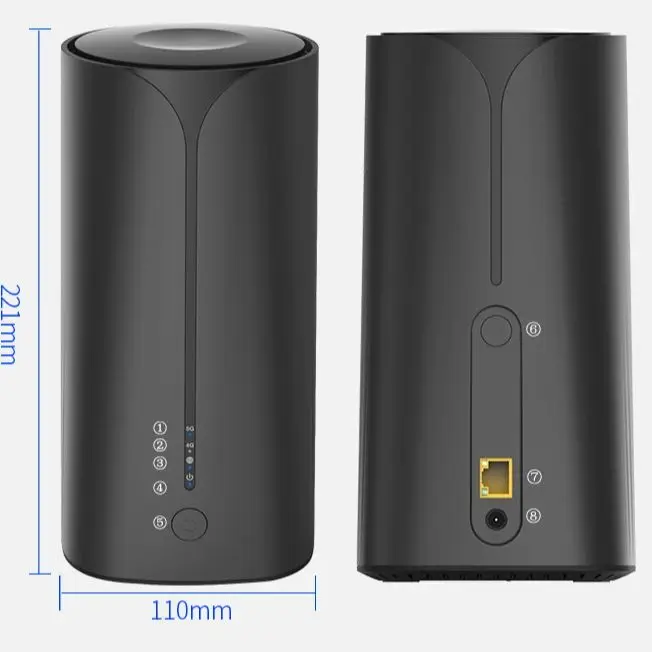 

Черный комнатный маршрутизатор 5G WIFI 6 3100 Мбит/с с восемью многополяризованными антеннами 5G сетчатая серия 2025 новый стиль глобальный маршрутизатор